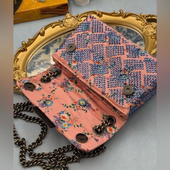 🆕 KURT GEIGER LONDON 🧿 NWOTMini Floral Fabric Embellished Kensington *SAMPLE* - Picture 11 of 15